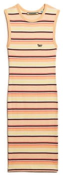 Superdry Rib Bodycon Long Sleeve Short Dress (W8011635A) varsity orange stripe