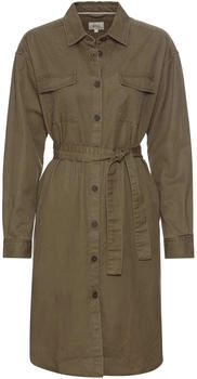 Camel Active Hemdblusenkleid Stoffbindegürtel dark khaki