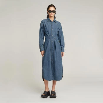 G-Star Long Tab Shirt Kleid mittelblau faded cricket blue D25183-D252-D891