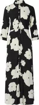 Y.A.S Savanna Langarmkleid schwarz aop mille 26022663