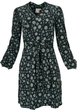 Guru-Shop Midikleid Minikleid Wickeloptik aus Bio-Baumwolle schwarz