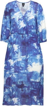 Ulla Popken Midikleid Maxikleid Batikmuster Wickeloptik V-Ausschnitt