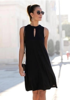 Lascana Jerseykleid weit schwingend Taschen Bindeband elegant