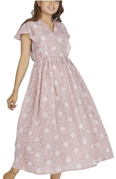 Guru-Shop Luftiges Boho Sommerkleid handbedruckt rosa