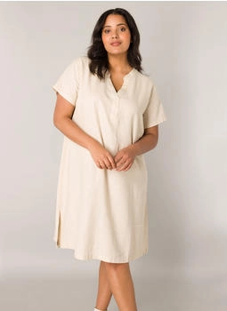 Base Level Curvy Tunikakleid Yacinthe Leinen beige