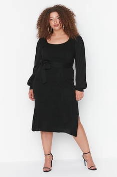 Trendyol Schwarzes Midi-strickkleid