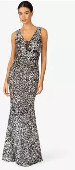 Kraimod Abendkleid aus hochwertigem Material Rückenausschnitt silber