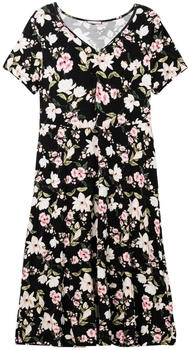 Sheego Damen Kleid mischfarben schwarz