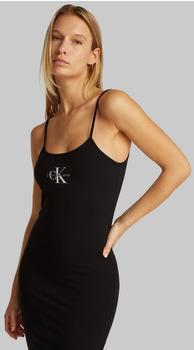 Calvin Klein Kleid Monologo schmale Träger schwarz