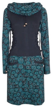 Vishes Jerseykleid Langarm Strickkleid Schnürung schwarz