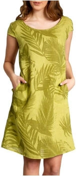 Caspar Sommerkleid SKL027 knielanges elegantes Damenkleid leinen grün