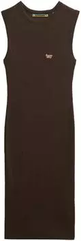 Superdry Rib Bodycon Long Sleeve Short Dress (W8011635A) dark brown