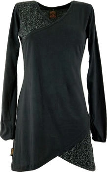 Guru-Shop Hippie Minikleid Chic Tunika schwarz Baumwolle