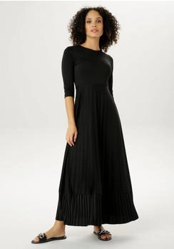 Aniston Maxikleid Rockteil Volant plissee schwarz