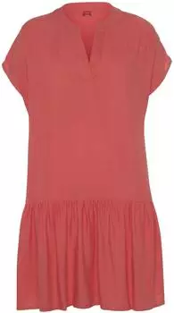 S.Oliver Blusenkleid Volant koralle
