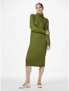 Y.A.S Roll Neck Langarm-Midikleid 26028660-OliveBranch