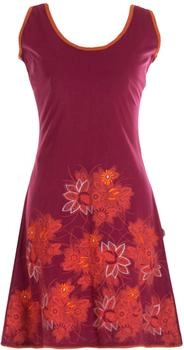 Vishes Longshirt-Kleid Sommer Mini-Kleid Tunika-Kleid Shirtkleid dunkelrot
