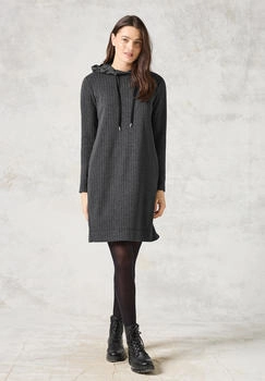 Cecil EOS Pinstripe Dress Dark Grey Melange B144154