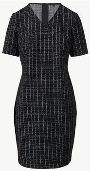 Comma Elastisches Bouclé-Kleid Karomuster