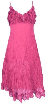 Guru-Shop Midikleid Boho Sommerkleid luftiges Krinkelkleid altrosa