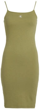 Calvin Klein Shirtkleid Spaghettiträger Logo-Stickerei L9N dark juniper