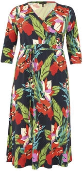 Yoek Kleid Wickel Optik blau