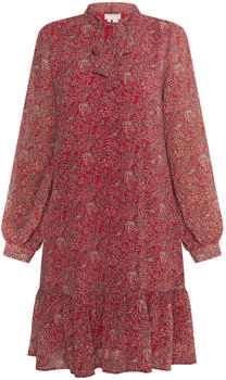 Usha Damen Kleid beige rauchblau rot