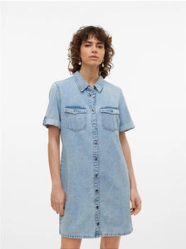 Vero Moda Jennie Kurzarmkleid light blue denim 10309665