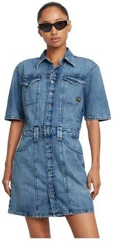 G-Star Biker Kleid mittelblau faded azura blue D26179-D301-H090