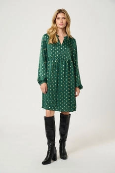 Kaffe Damen Kleid gold grün