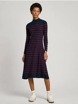 Pepe Jeans Kleid Harlem navy Viskose Langarm PL953587