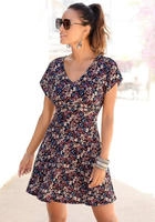 Vivance Sommerkleid "mit Blumendruck und V-Ausschnitt" Ohne Taschen leichtes