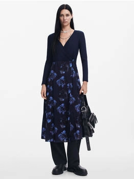 Desigual Woven Kleid langarm blau