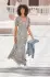 Vivance Dreams Kleid beige taubenblau braun weiß