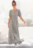 Vivance Dreams Kleid beige taubenblau braun weiß