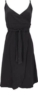 Guru-Shop Midikleid Minikleid Bio-Baumwolle Wickelkleid schwarz