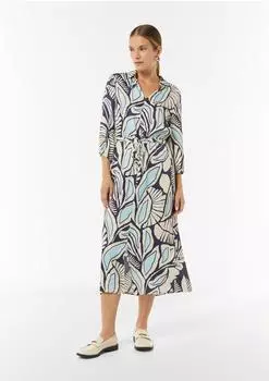 Comma Kleid navy hellblau weiß