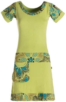 Vishes Sommerkleid Kurzarm Mini-Kleid hellgrün