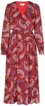 Usha Damen Kleid blau braun rot weiß