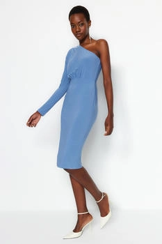 Trendyol Gerade Midi Kleid lange Ärmel