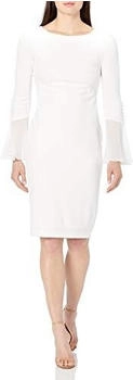 Calvin Klein Solid Sheath Chiffon-Glockenärmeln Kleid creme