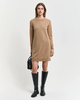 GANT Strickkleid Seitenschlitzen caramel beige