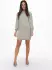 Jacqueline de Yong Strickkleid Loose fit hoch geschlossen voluminöse Ärmel kurz grau