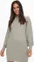 Jacqueline de Yong Strickkleid Loose fit hoch geschlossen voluminöse Ärmel kurz grau