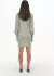 Jacqueline de Yong Strickkleid Loose fit hoch geschlossen voluminöse Ärmel kurz grau