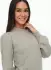 Jacqueline de Yong Strickkleid Loose fit hoch geschlossen voluminöse Ärmel kurz grau