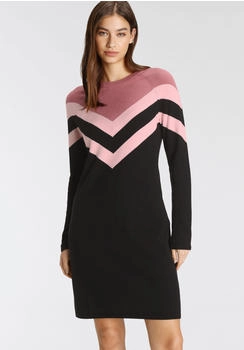 Tamaris Strickkleid pink schwarz