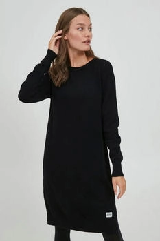 Oxmo Strickkleid OXMareen Feinstrickkleid Rundhalsausschnitt schwarz