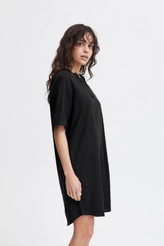 ICHI Blusenkleid IHLINO DR Leinenmix schwarz 194008