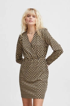 ICHI Kleid 'Kate' beige braun